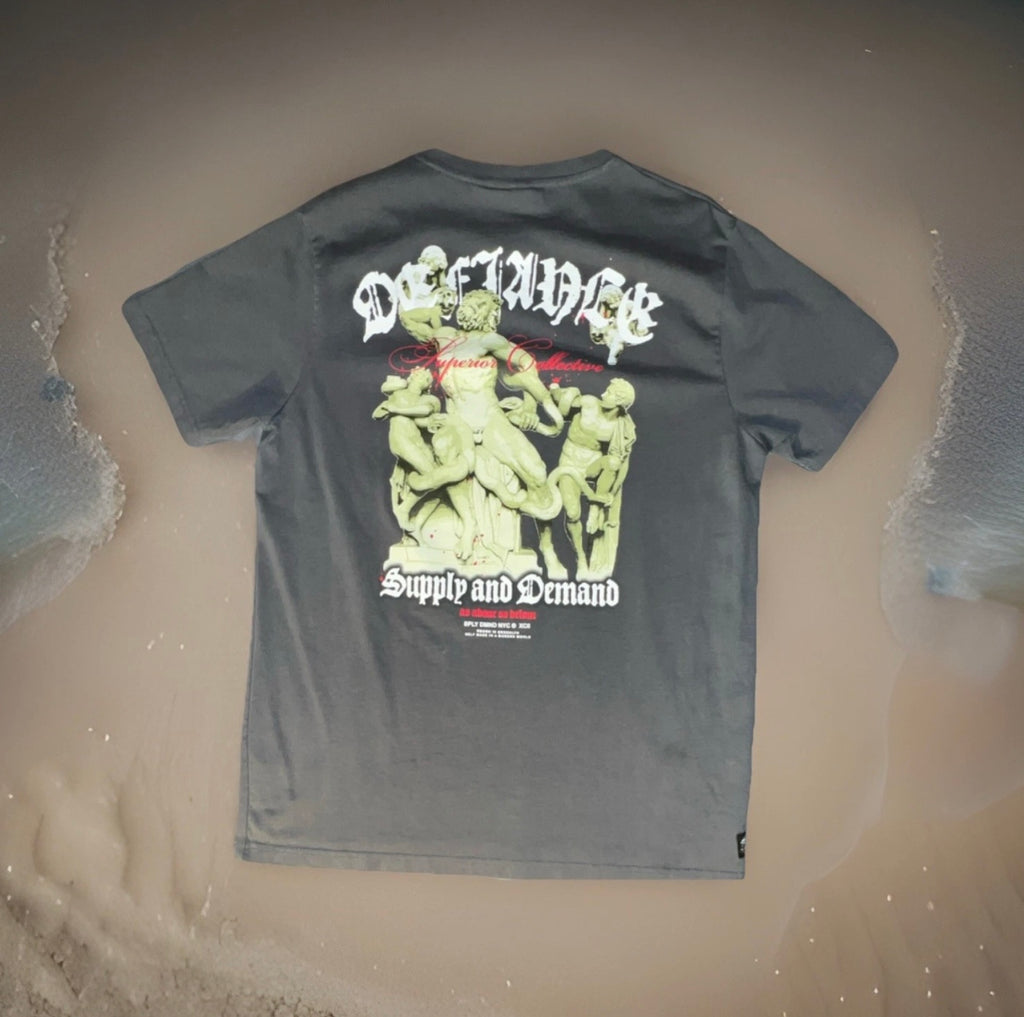 SUPPLY & DEMAND CO. "DEFIANCE" GRAPHIC MEN'S TEE (GRAY) (SHORT SLEEVE)